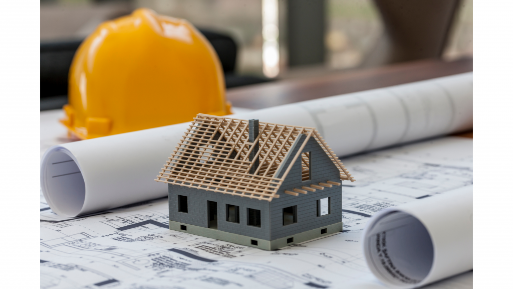 Les plans et la marquète d'une maison